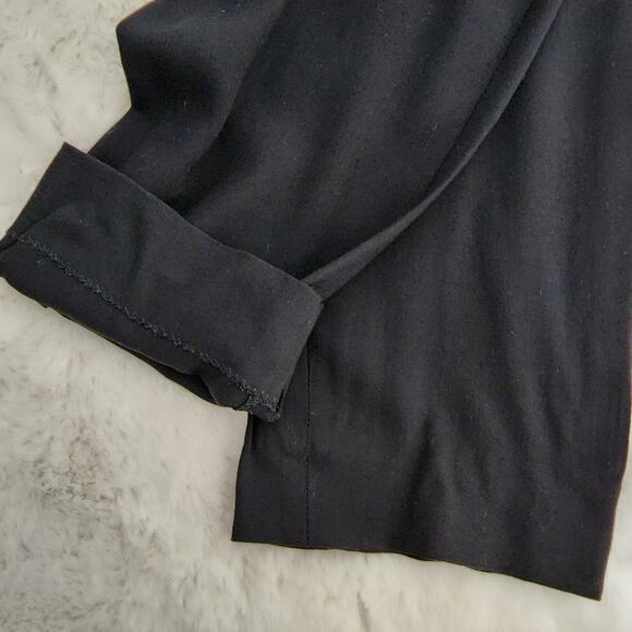 Emporio Armani Black Wool Blend High Waisted Relaxed Fit Trousers | 4 (40) - Picture 9 of 9